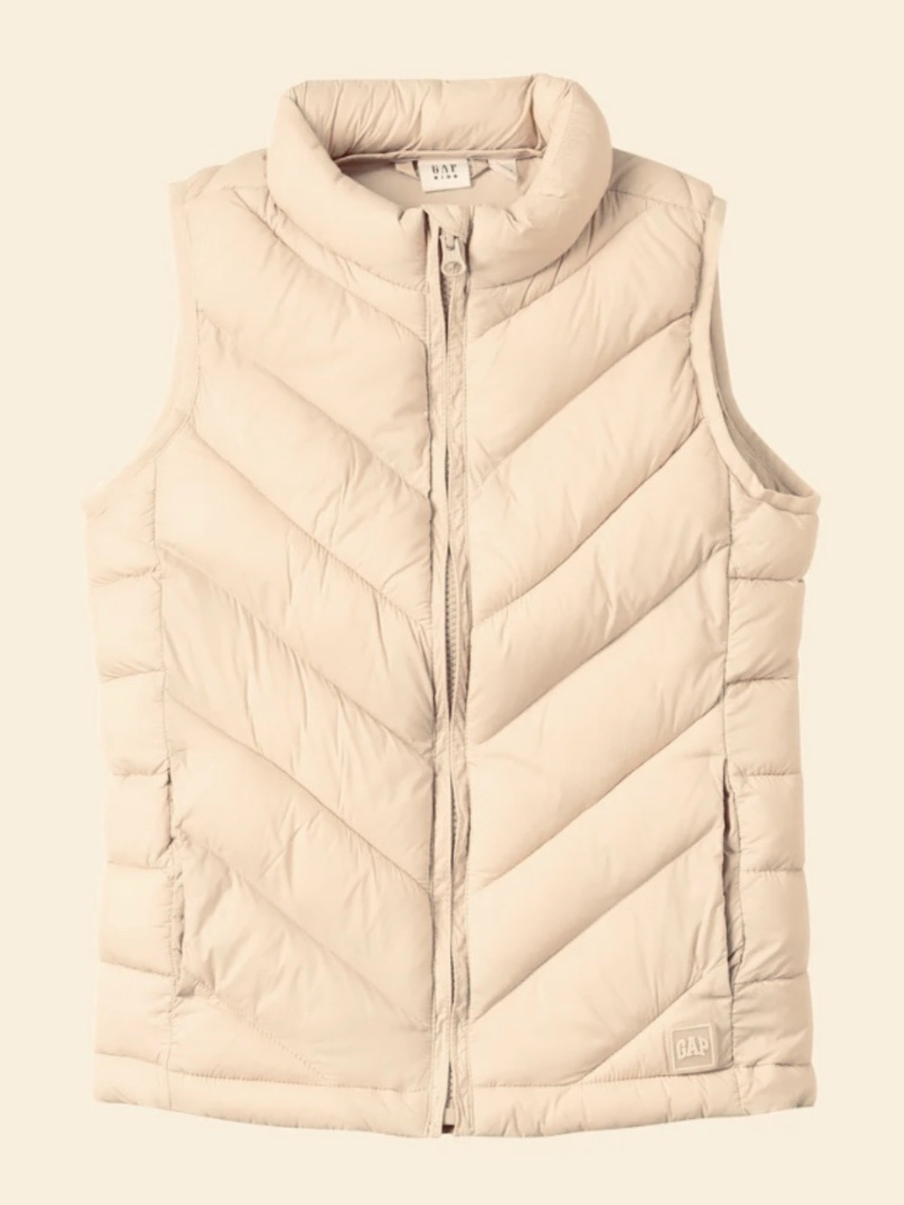 GAP Women's Light Cream Quilted Puffer Vest